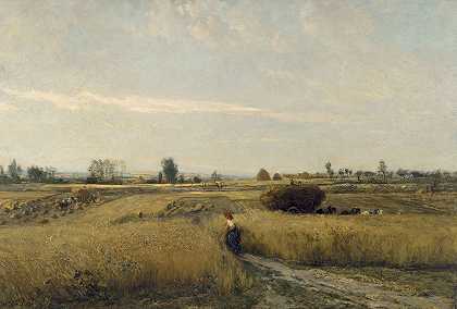 收获季节`Harvest by Charles François Daubigny