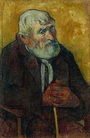 拿着棍子的老人`Vieil homme au bâton (1888) by Paul Gauguin