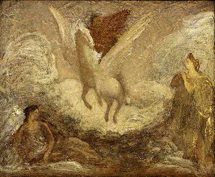 飞马座出发`Pegasus Departing (by 1901) by Albert Pinkham Ryder