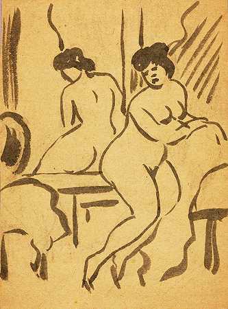 Sitting Female Nude`Sitting Female Nude (1987) by Carl Newman