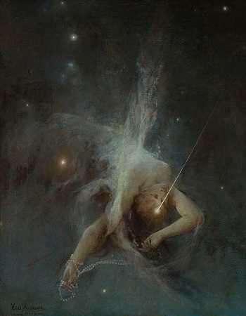 流星`Falling star (1884) by Witold Pruszkowski