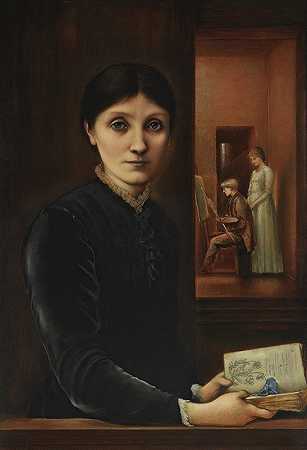 乔治安娜·伯恩·琼斯肖像`Portrait of Georgiana Burne~Jones by Sir Edward Coley Burne-Jones
