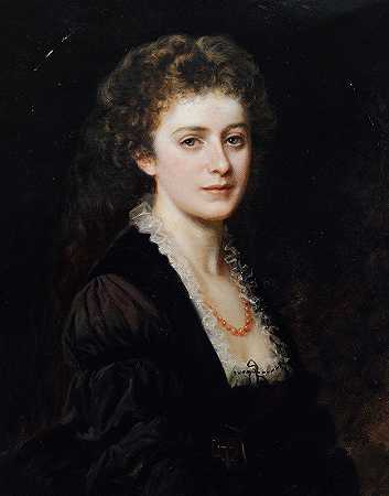一位女士的肖像`Portrait of a lady (1875) by Eduard Ritter von Engerth