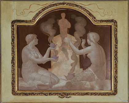 古色古香的景色`Scène antique (19th Century) by Eugene Froment Delormel