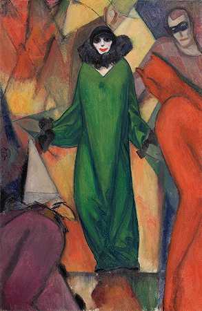 The Green Domino`The Green Domino by Albert Bloch