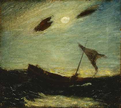 月光`Moonlight (1887) by Albert Pinkham Ryder