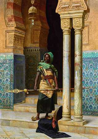努比亚卫队`The Nubian Guard (1902) by Ludwig Deutsch