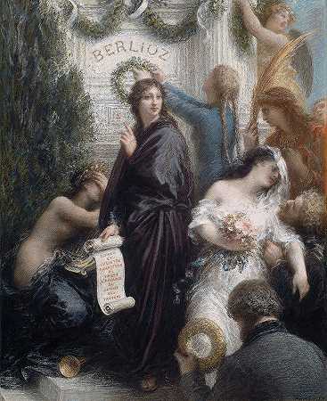 周年纪念（向赫克托·柏辽兹致敬）`The Anniversary (Homage to Hector Berlioz) (1877) by Henri Fantin-Latour