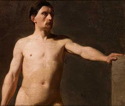 男性裸体——男性身材的躯干`Male nude – torso of a male figure (1859) by Jan Matejko