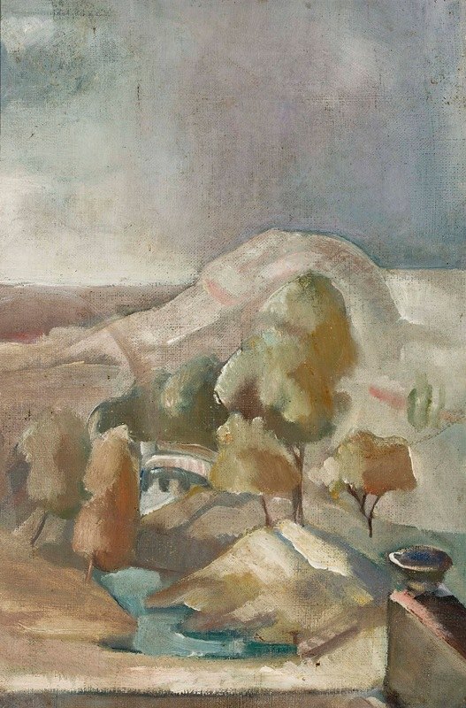 景观`Landscape (1911) by Eugeniusz Zak