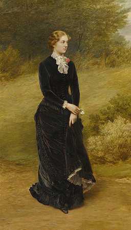 黑衣女郎`Lady In Black (1881) by Samuel Sidley