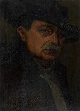 戴眼镜的男人`Man with glasses (1926) by Ľudovít Čordák