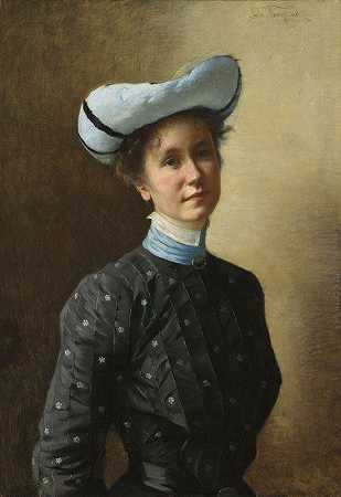 女人的肖像`Portrait of a woman (1903) by Asta Nørregaard