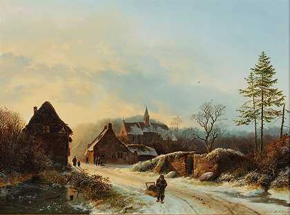 冬日`A winter’s day by Barend Cornelis Koekkoek