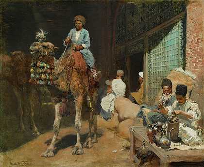 伊斯帕罕的一个市场`A market in Ispahan by Edwin Lord Weeks
