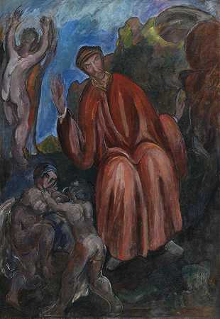 但丁。先知，作品一`Dante. Prophets, Opus I (1912) by J.A. Jerichau