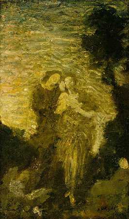 弗洛里泽尔和佩迪塔`Florizel and Perdita (by 1887) by Albert Pinkham Ryder