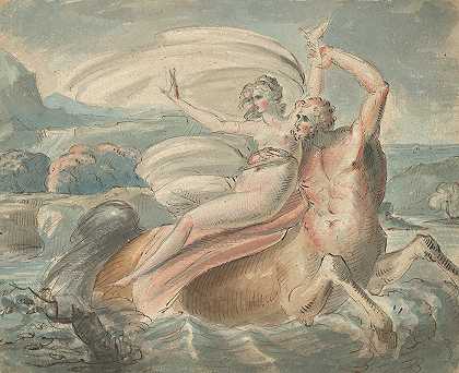 Deianira的绑架案`The Abduction of Deianira (1770–80) by William Hamilton