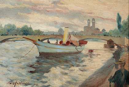 塞纳河的主题`Motif from the Seine (1894) by Helmer Osslund