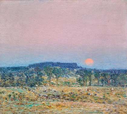 九月月出`September Moonrise (1900) by Childe Hassam