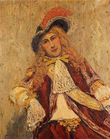 埃米尔·德赫利（1871-1969），法国喜剧团成员，穿着舞台服装`Émile Dehelly (1871 1969), sociétaire de la Comédie Française, en costume de scène (1916) by Maxime Maufra