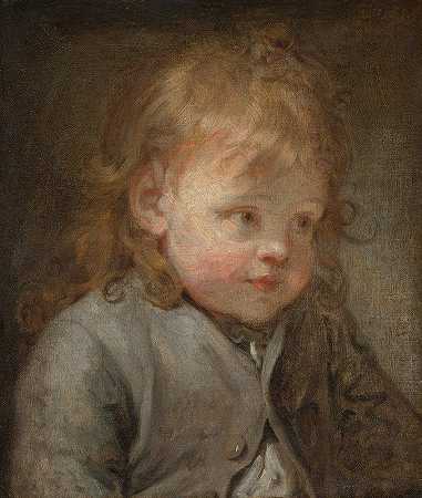 一个小男孩的肖像`Portrait Of A Young Boy by Jean-Baptiste Greuze