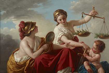 正义解除武装`Justice Disarmed by Innocence and Applauded by Prudence (1766) by Innocence and Applauded by Prudence by Louis-Jean-François Lagrenée