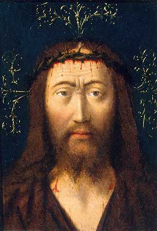 基督的头`Head of Christ (ca. 1445) by Petrus Christus