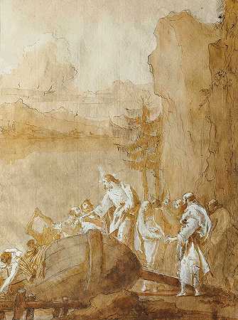 西庇太子孙的天职`La vocation des fils de Zébédée by Giovanni Domenico Tiepolo