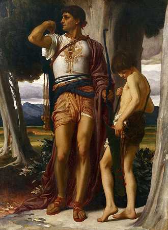 乔纳森给大卫的信物`Jonathan’s Token to David (c. 1868) by Frederic Leighton