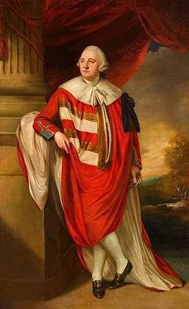 第二任罗姆尼伯爵查尔斯·马沙姆肖像（1777-1845）`Portrait of Charles Marsham, 2nd Earl of Romney (1777–1845) by Sir William Beechey