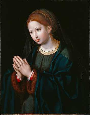 祈祷中的圣母`The Virgin in Prayer (c. 1520~1530) by Joos Van Cleve