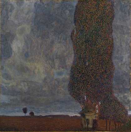 即将到来的雷雨（大白杨II）`Approaching Thunderstorm (The Large Poplar II) (1903) by Gustav Klimt