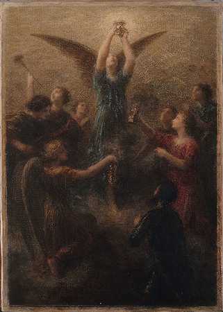 圣杯。洛亨格林序曲`Le Graal. Prélude de Lohengrin (1902) by Henri Fantin-Latour