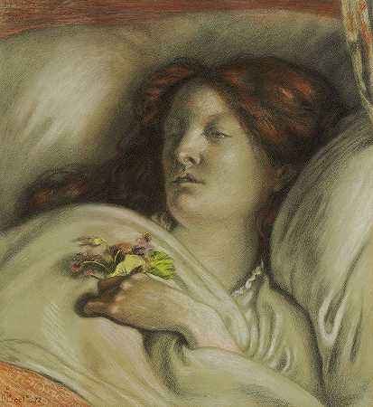 正在康复的艾玛·马多克斯·布朗肖像`Convalescent – Portrait of Emma Madox Brown (1872) by Ford Madox Brown