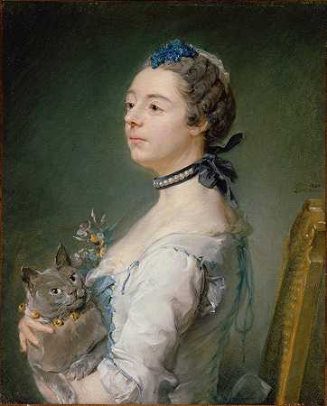 马格达琳·平塞洛普·德拉格兰奇，帕塞瓦尔出生`Magdaleine Pinceloup de la Grange, née de Parseval by Jean-Baptiste Perronneau