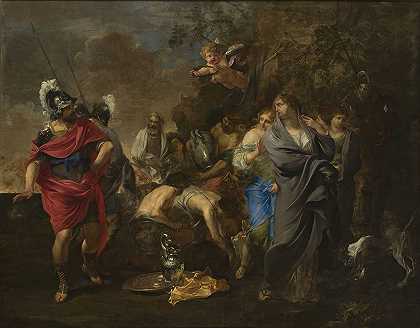 埃涅阿斯和迪多`Aeneas and Dido (1650~1700) by Charles Alphonse Du Fresnoy