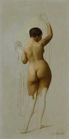 裸体（罗多夫女王）`Nude (Queen Rodophe) by Jean-Léon Gérôme