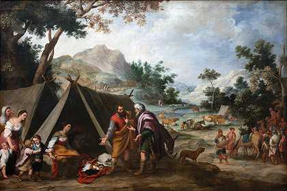 拉班在寻找他偷来的家神`Laban Searching for his Stolen Household Gods (1665~1670) by Bartolomé Estebán Murillo