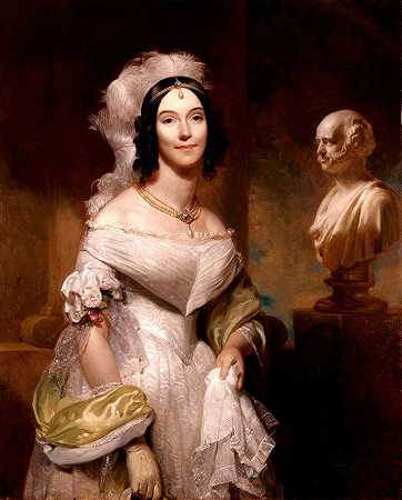 安吉丽卡·辛格尔顿·范布伦（亚伯拉罕·范布伦夫人）`Angelica Singleton Van Buren (Mrs. Abraham Van Buren) by Henry Inman
