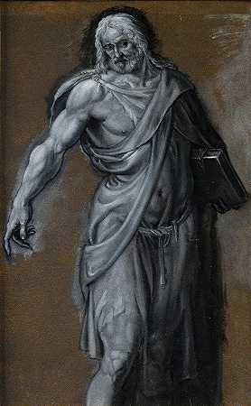 人体悬垂研究`Study Of Man Draped (ca 1600) by Fontainebleau School
