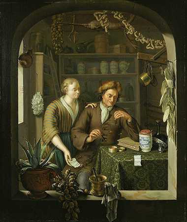 药剂师`The Pharmacist (1714) by Frans Van Mieris The Younger