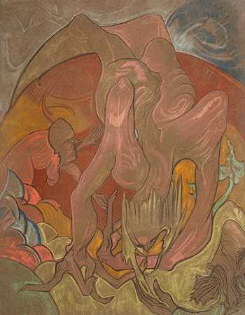 作文`Composition (1921) by Stanisław Ignacy Witkiewicz