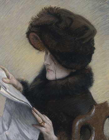 阅读者`La liseuse (1883) by James Tissot