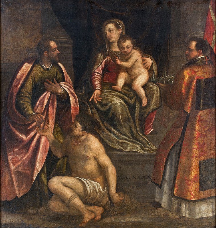 `The Virgin and Child with St Martin and St Petronius (1590) -