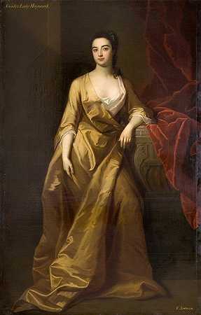 梅纳德夫人的肖像`Portrait Of A Lady Maynard (1745) by Enoch Zeeman