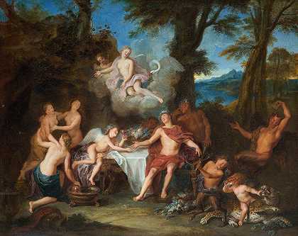 巴克斯与丘比特联盟`The Alliance of Bacchus and Cupid (C. 1702) by Antoine Coypel