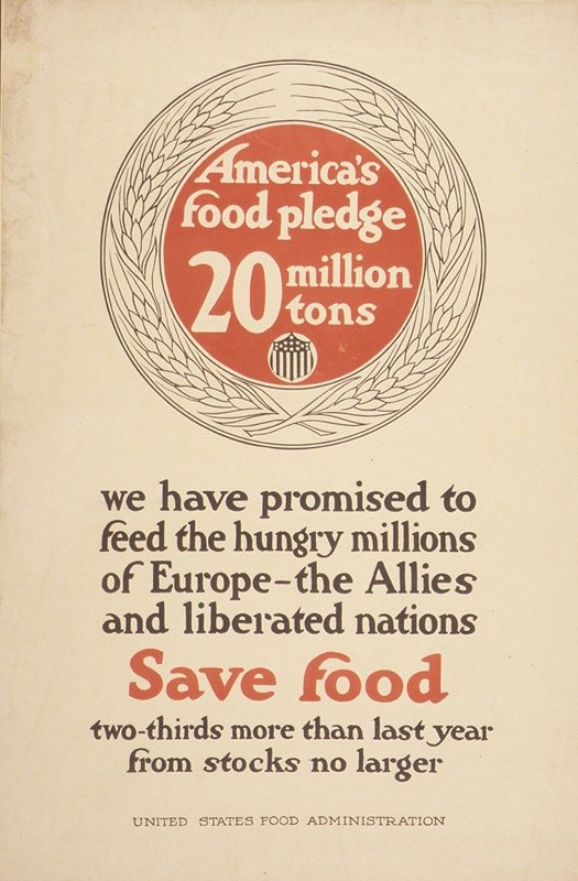 `Americas Food Pledge 20 Million tons (1941`1945) -