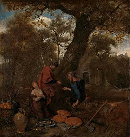 埃里西奇顿卖掉了他的女儿`Erysichthon selling his daughter (1650 ~ 1660) by Jan Steen