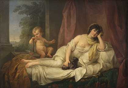 女演员安娜·兰佩尔的肖像（公元1800年）`Portrait of Anna Lampel (d. 1800), actress (1801~02) by Marcello Bacciarelli